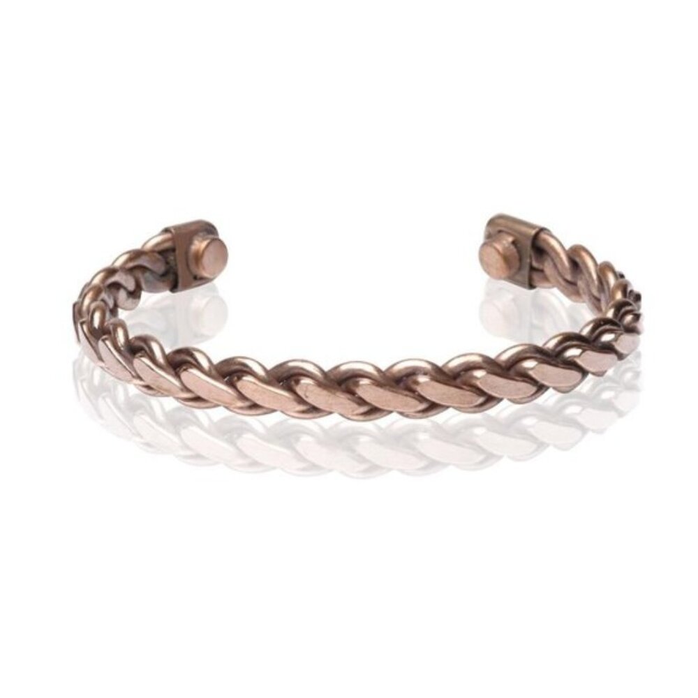 Pure Copper Magnetic Bracelet Arthritis Pain Therapy Energy Cuff Bangle Healing